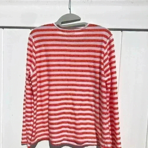 CHICO’S STRIPED ORANGE AND WHITE WOMENS TOP SIZE Medium - Picture 5 of 15